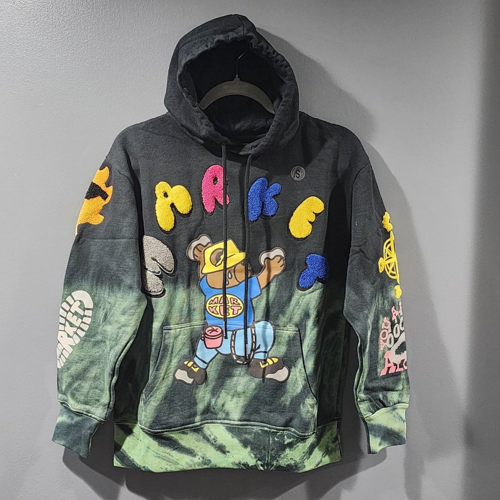 Chinatown Market Black and Green Die dye Hoodie Small